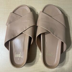 beek Nude Tan Crossover Slide Sandals